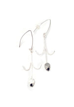 Plumed Dangle Earrings-Flourish Collection-Lab Grown Sapphire