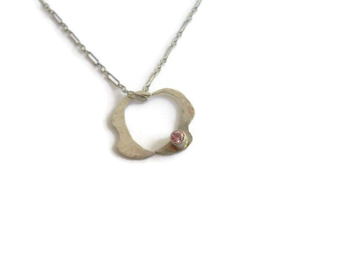 Heart Pendant Variation with Lab-Grown Pink Tourmaline-JG Signature Collection