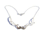 JG Signature Paisley Sterling Silver Bib Necklace- Shown with Tube-set Garnet