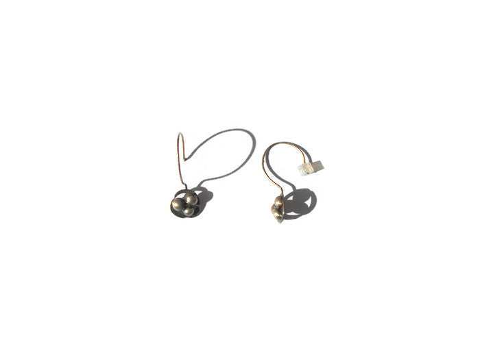 Sterling Silver Trefoil Dangle Earrings with Fine Silver Granulation